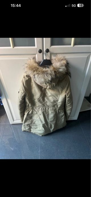 Parka Blauer Mujer Beige con Capucha con pelo