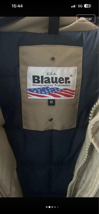 Parka Blauer Mujer Beige con Capucha con pelo