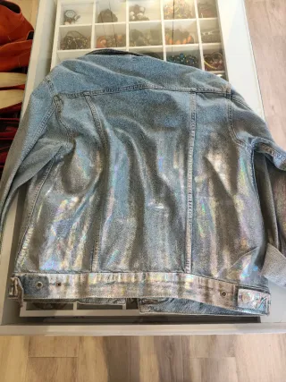 Cazadora vaquera Topshop plateada