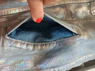 Cazadora vaquera Topshop plateada