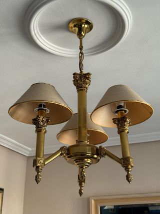 X2 Lámparas Doradas Tela