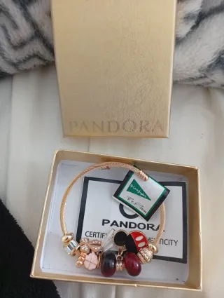 Pulsera Pandora Mickey Mouse Oro y Rojo