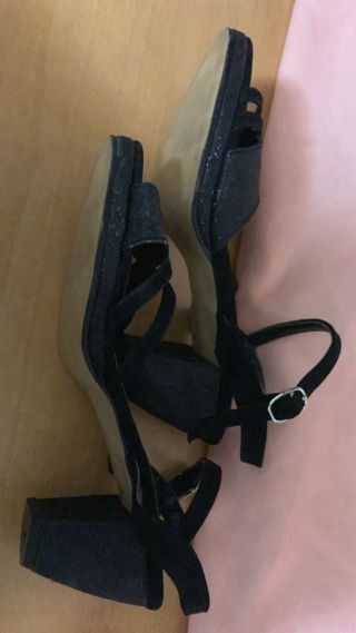 Sandalias de fiesta tacón negro