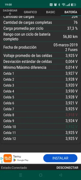 Batería Patinete Xiaomi 12S 5P
