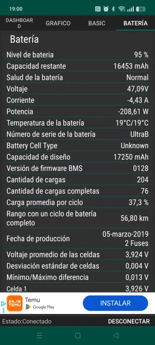 Batería Patinete Xiaomi 12S 5P