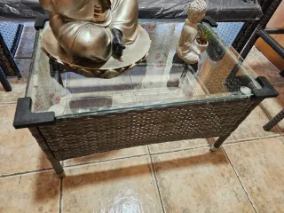 Conjunto Terraza Ratán Negro y Marrón