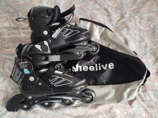 Patines en línea Wheelive negros + bolsa.