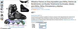 Patines en línea Wheelive negros + bolsa.