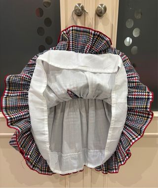 Vestido infantil cuadros rojo y azul