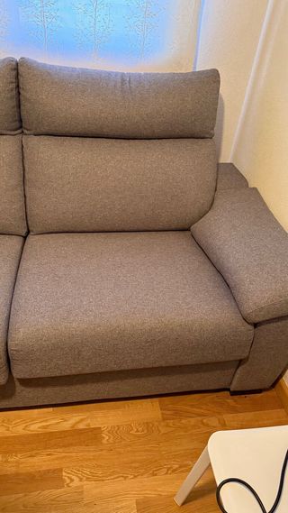 Sofá Cama 2 Plazas Gris Tela