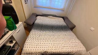 Sofá Cama 2 Plazas Gris Tela