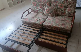 Sofá Cama Bambú y Mimbre