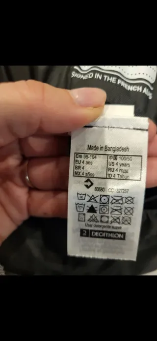 Conjunto de esquí 4 años: abrigo, peto y guantes
