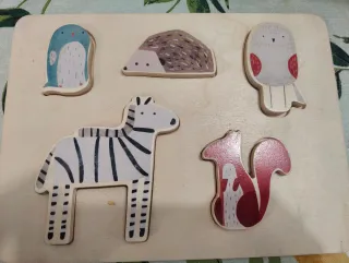 Puzzle infantil animales madera