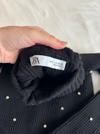 Jersey Zara Negro Brillante Talla S