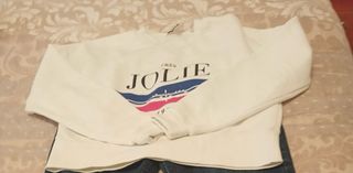 Sudadera blanca con estampado Jolie