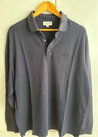 Polo Lacoste Manga Larga Azul Marino XXL
