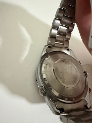 Estilo Omega Cronógrafo Deportivo Naranja y Plata