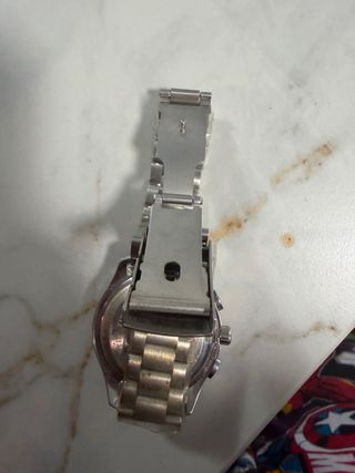 Estilo Omega Cronógrafo Deportivo Naranja y Plata