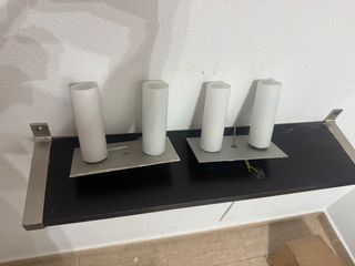 Lámpara doble peculiar salón cristal metal