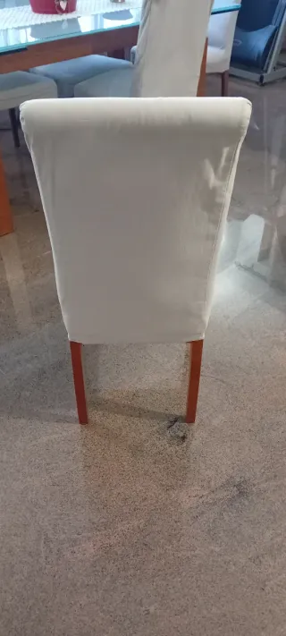 Set 6 Sedie Sala Legno e Tessuto