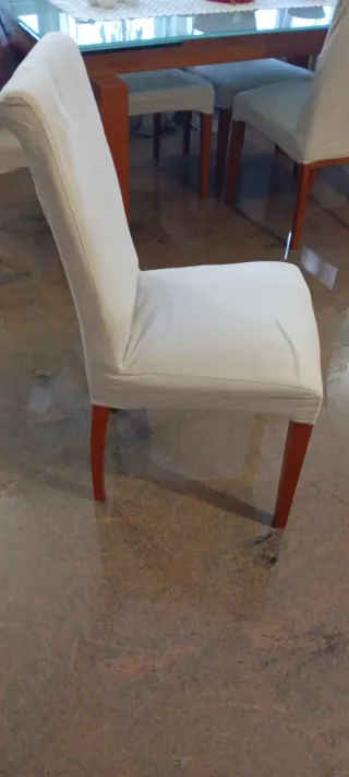 Set 6 Sedie Sala Legno e Tessuto