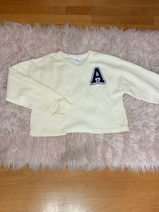 Sudadera Zara niña crema talla 11-12