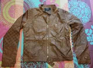 Chaqueta imitación piel marrón Talla 16