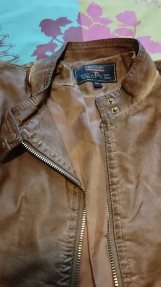 Chaqueta imitación piel marrón Talla 16