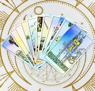 Cartas Tarot clasico Holográficas color plateado