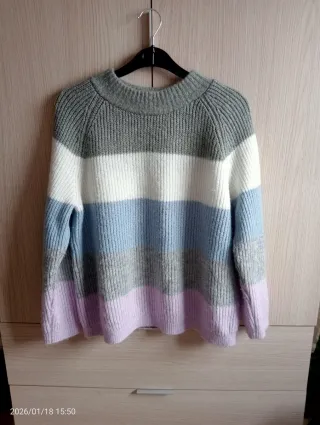 Jersey de punto a rayas mujer