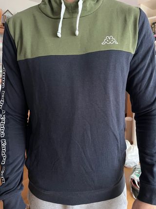 Sudadera Kappa hombre verde y negra
