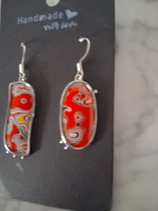 Pendientes Plateados Multicolor