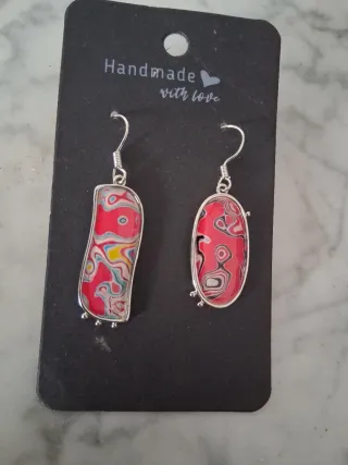 Pendientes Plateados Multicolor