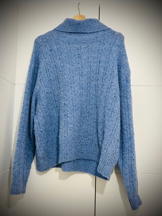 Jersey cuello vuelto azul