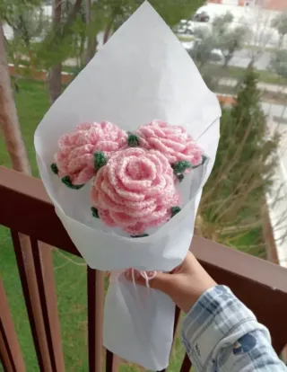 Flores de ganchillo hechas a mano