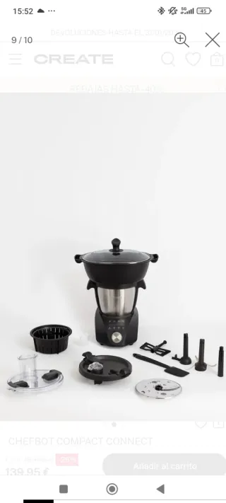 Cambio Robot de cocina Chefbot Compact x secadora