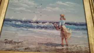 Coppia di quadri ad acquerello mare blu