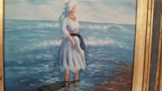 Coppia di quadri ad acquerello mare blu