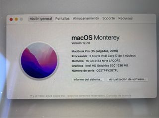 MacBook Pro A1707 Plata Touch bar 2017