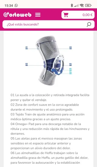 Rodillera GenuTrain. Talla 1  NUEVO.