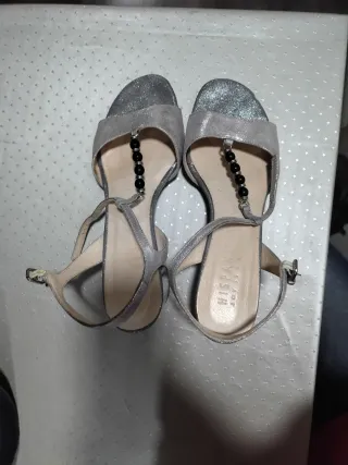 Sandalias Hispanitas tacón plateadas