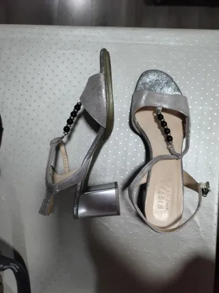 Sandalias Hispanitas tacón plateadas