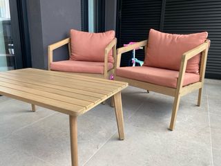 Conjunto sofá 3 plazas, mesa centro y 2 sillones