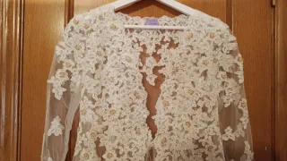Abrigo encaje vestido novia vintage
