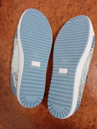 Zapatillas Vans Mujer Azul y Blanco