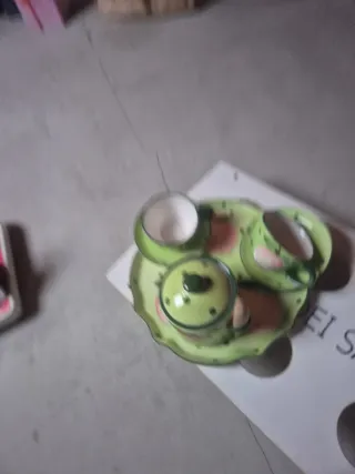 Set tazzine e zuccheriera dipinte a mano