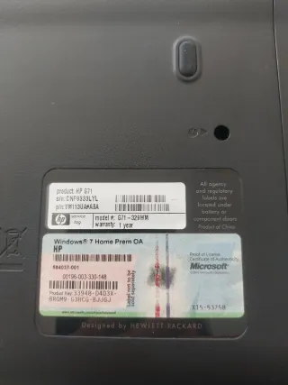 Portátil Laptop 17 pulgadas HP G71