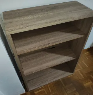 Librería Baja Estanterías Madera Beige/Marrón