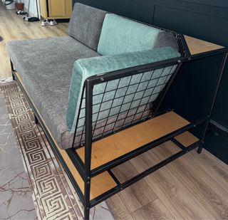 Sofá Esquinero Gris y Turquesa